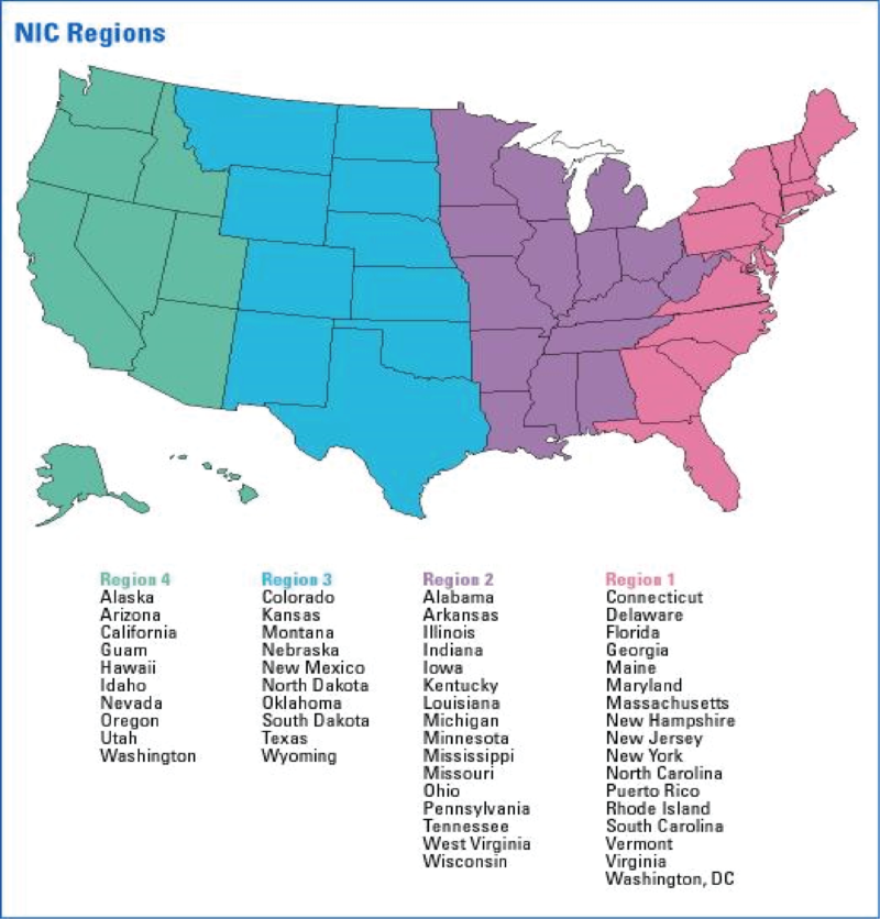 NIC Regions Map – NIC Testing